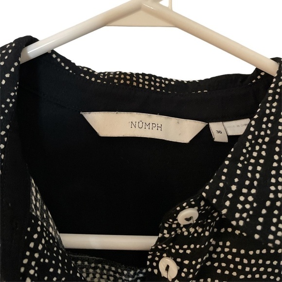 Numph (Anthropologie) Shirt Dress Polka Dot Button Down Small - Picture 3 of 6